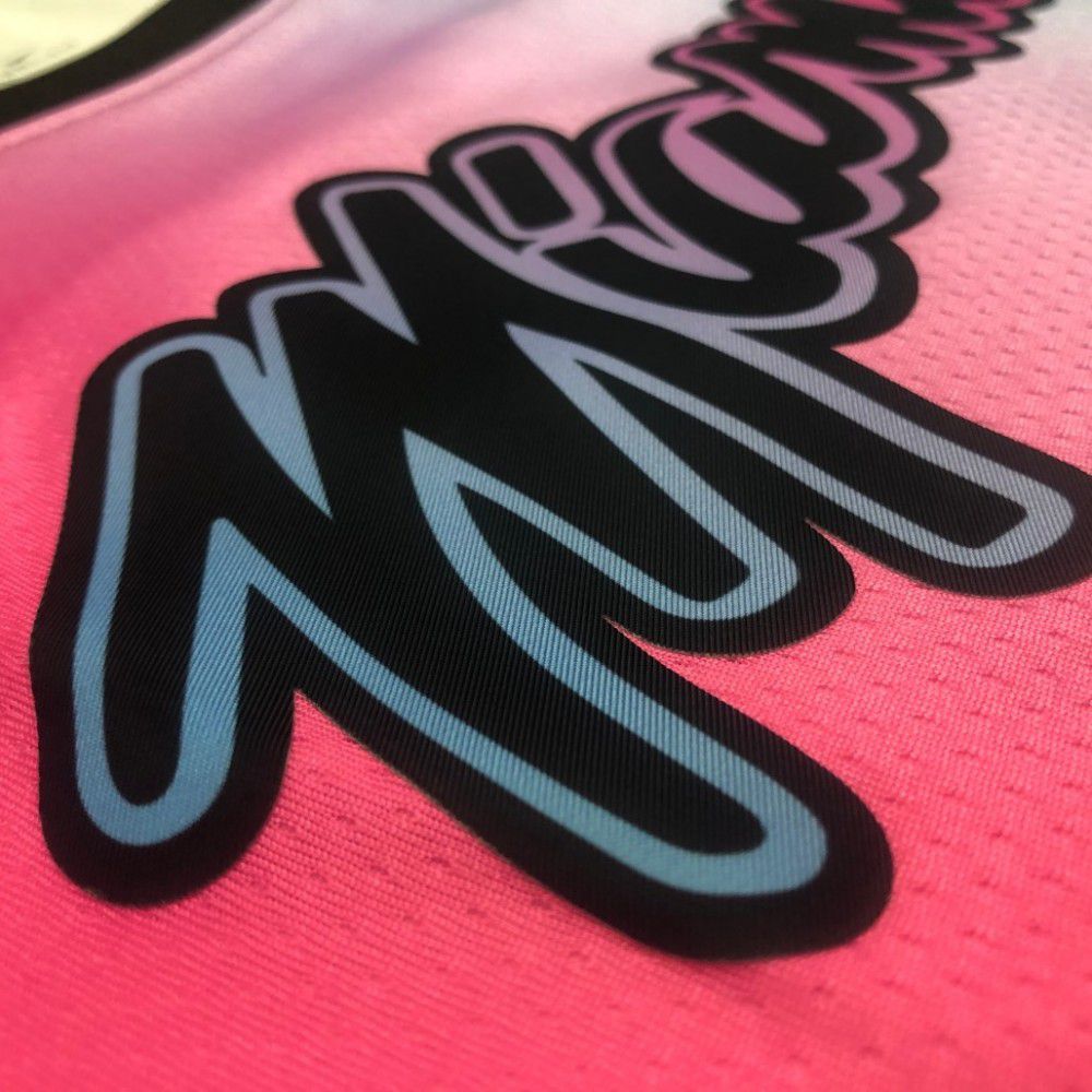 Men's Miami Heat Dwyane Wade #3 Blue&Pink 20/21 Swingman Jersey - City Edition-Pro Kit Vault | Brand New 26/27 Sports Jerseys